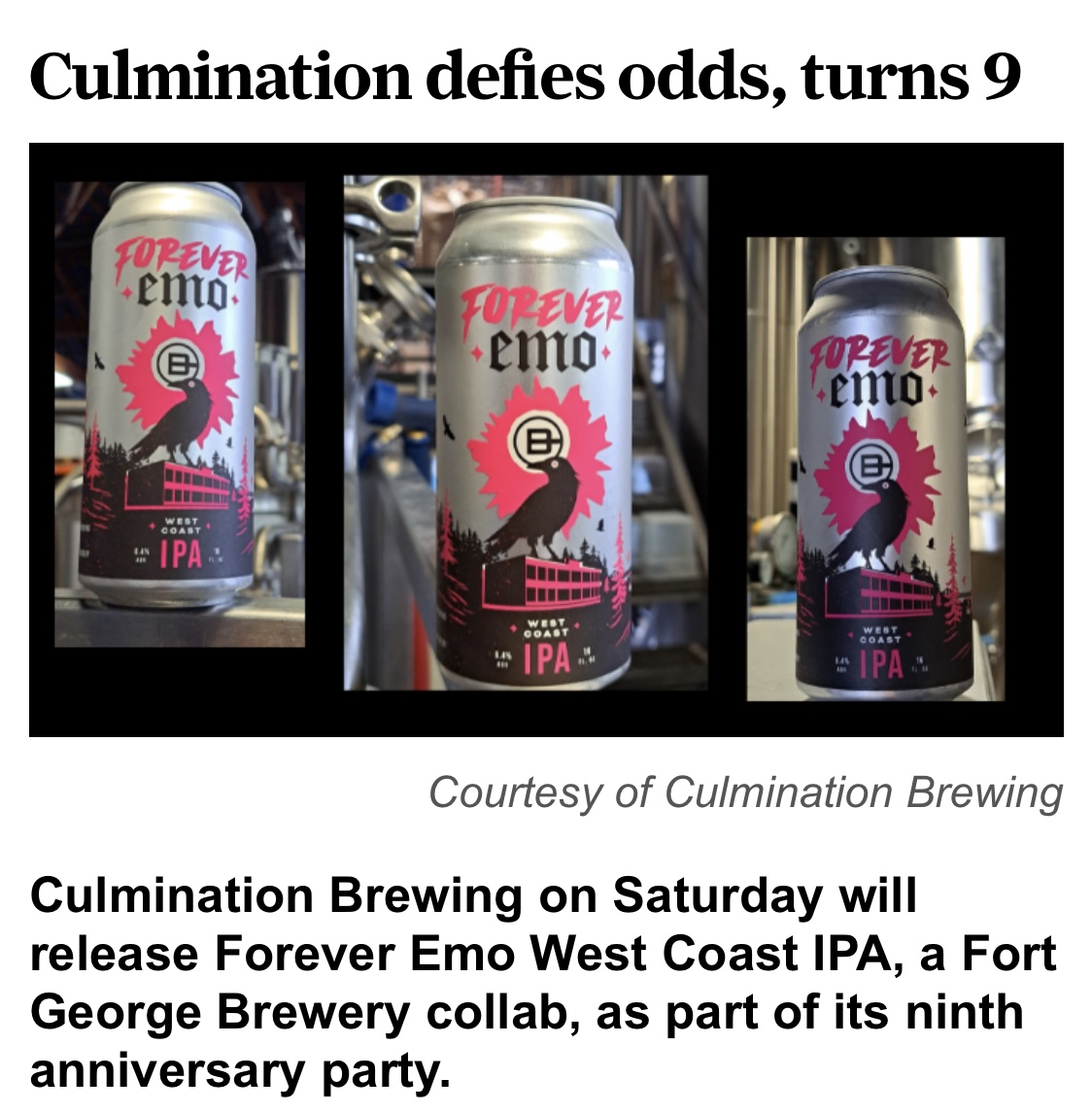 Culmination Brewing Defies Odds