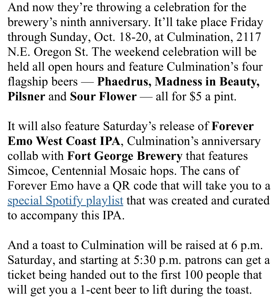 Culmination Brewing Defies Odds